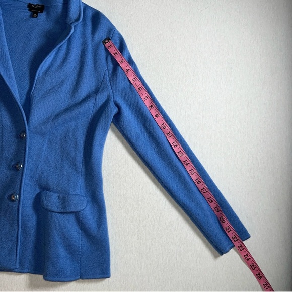Talbots 100% Merino Wool Blue Nautical Sailor Sweater Blazer, Size MP - Picture 5 of 9